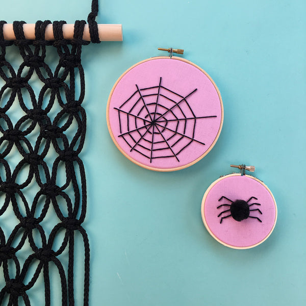 DIY: Embroidered Spiderweb Hoops