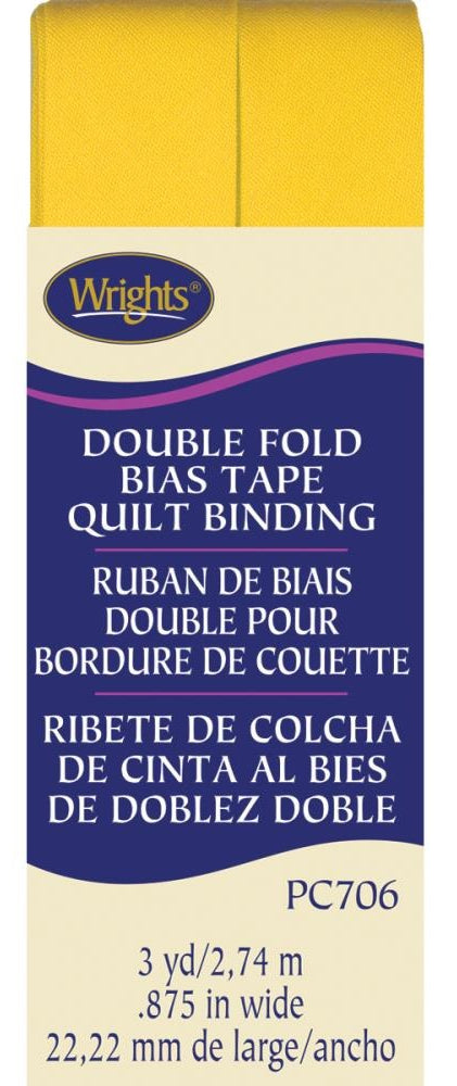 Double fold quilt binding-yellow
