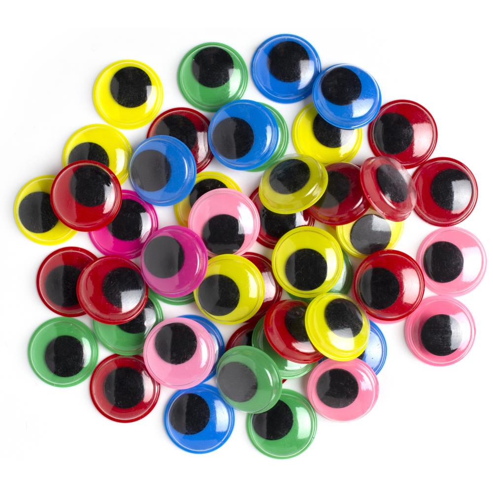 20mm Paste-On Wiggle Eyes - 50 pieces