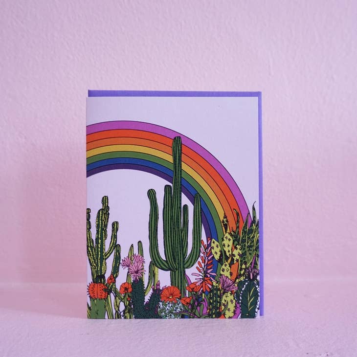 Rainbow Cactus Card