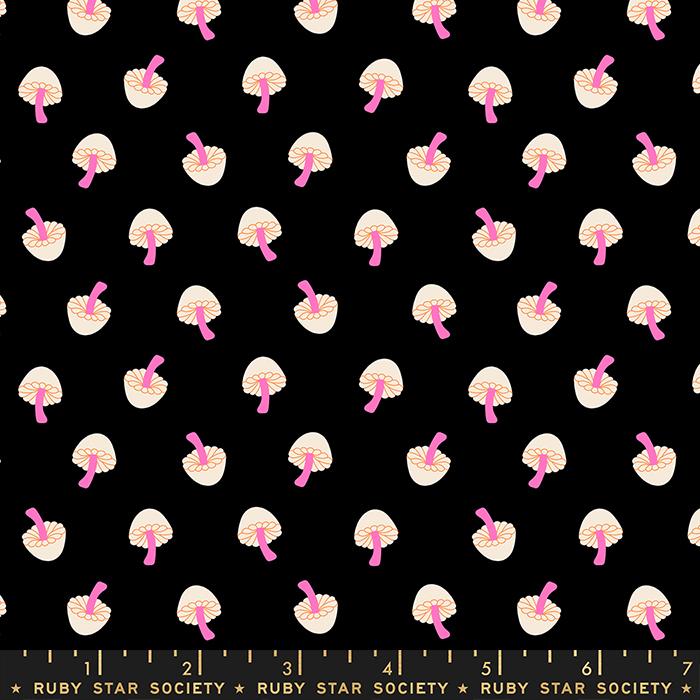 Tiny Mushrooms Tiny Frights by Ruby Star Society in Black