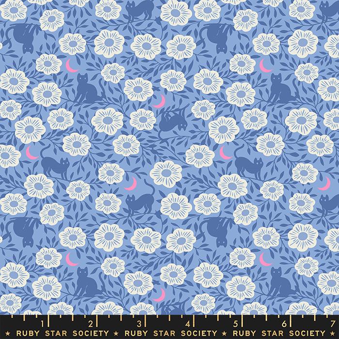 Backyard Hiding Cat by Ruby Star Society in Dusk Fabric Ruby Star Society