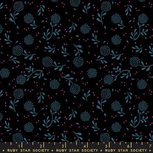 Backyard Dandelion by Ruby Star Society in Black Fabric Ruby Star Society