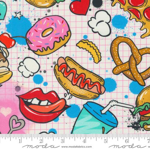 Snack Shack Hungry Like a Wolf by Moda Fabric in Cream Fabric Moda Fabrics