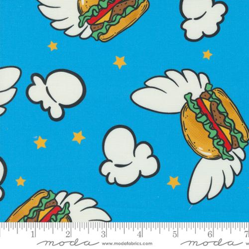 Snack Shack Cheeseburgers in Paradise by Moda Fabric in Blueberry Fabric Moda Fabrics