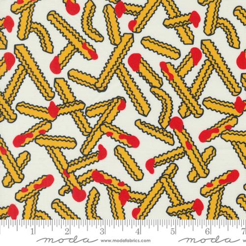 Snack Shack Lay Off Me, I'm Starving by Moda Fabric in Cream Fabric Moda Fabrics