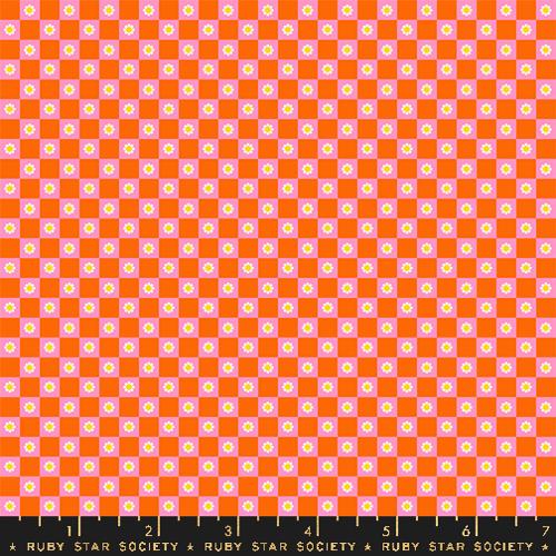 Animal Flower Check by Ruby Star Society in Goldfish Fabric Ruby Star Society