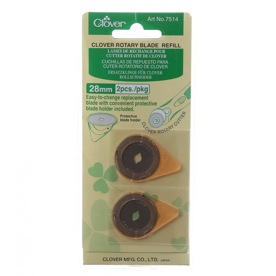 Clover 28 mm Rotary Cutter Blade Refill - 2 pack Tools Clover