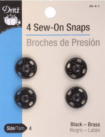 Sew On Snaps - Size 4 Black Notions Dritz