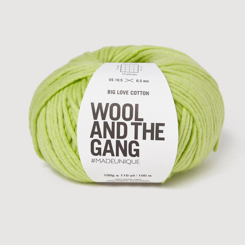 Wool & the Gang Big Love Cotton Yarn Wool and the Gang Green Zest BL