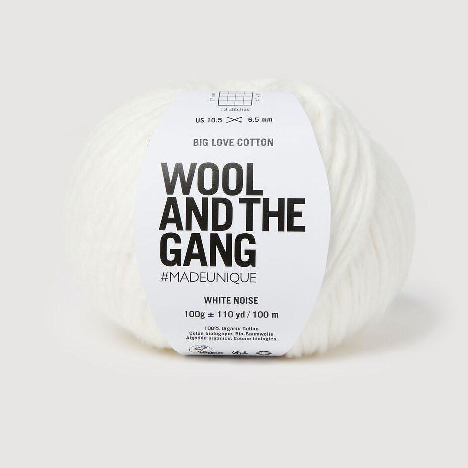 Wool & the Gang Big Love Cotton Yarn Wool and the Gang White Noise BL