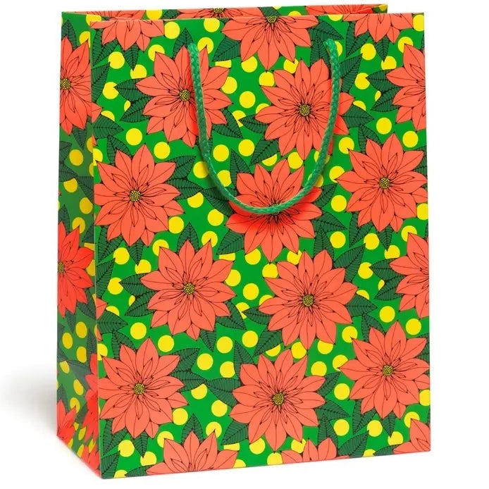 Big Poinsettia Holiday Gift Bag