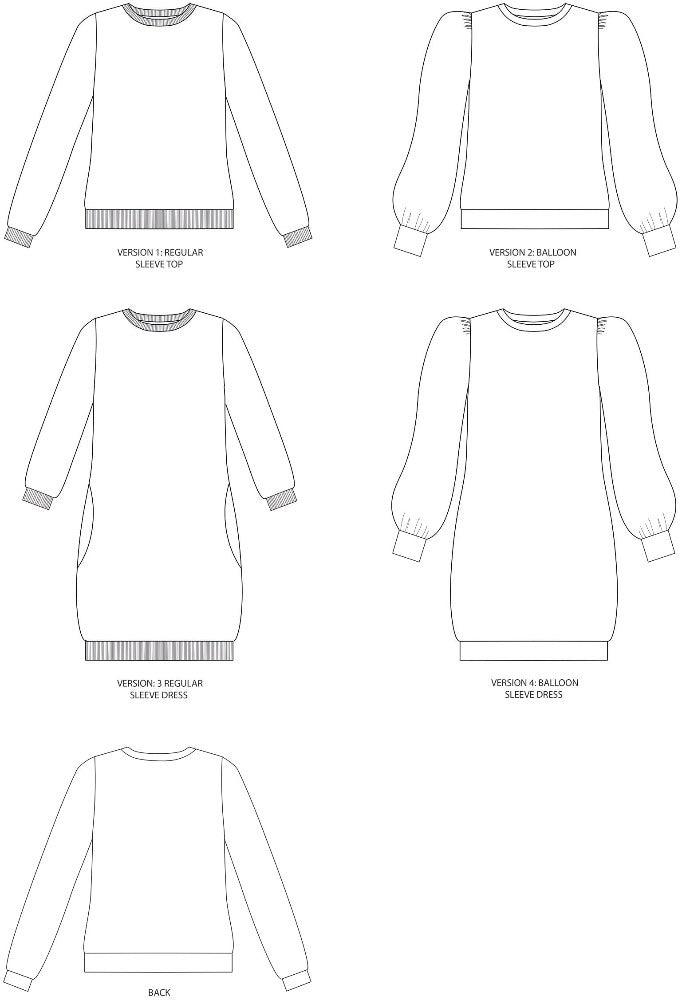 Billie Sweatshirt or Dress Pattern Pattern Tilly and the Buttons