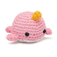 Pink crocheted narwhal