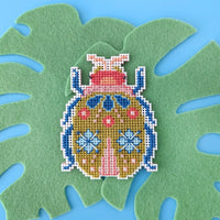 Blooming Bugs Beetle Cross Stitch Kit Kit Benzie Design