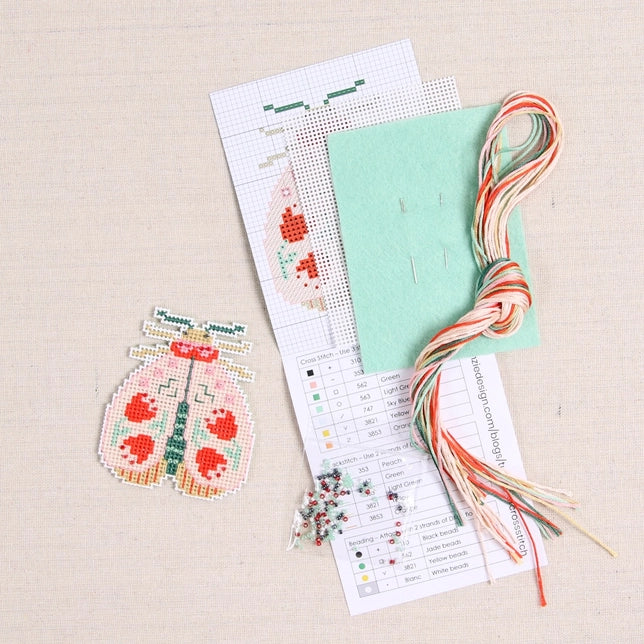 Blooming Bugs Moth Cross Stitch Kit Kit Benzie Design