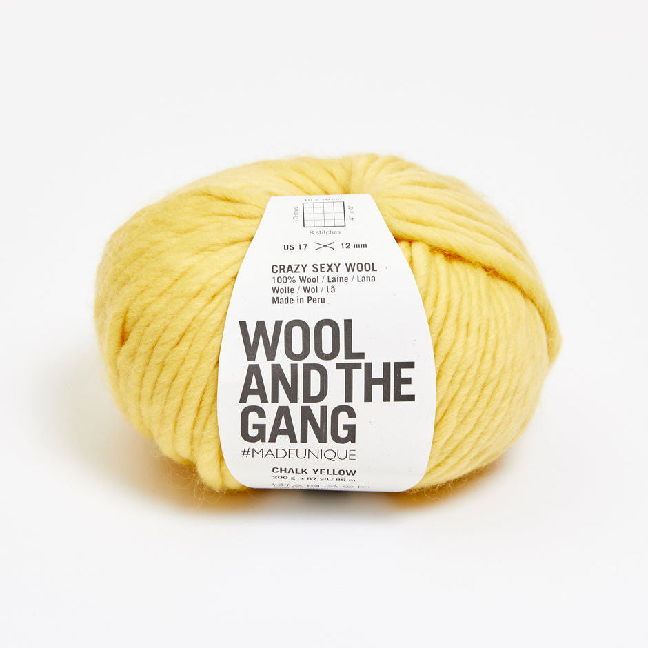 chunky wool yarn in chalk yellow