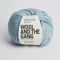 chunky wool yarn in duck egg blue