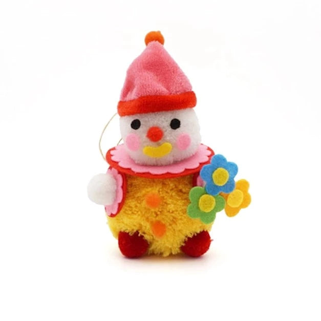 Clown with Flowers Pom Pom Ornament