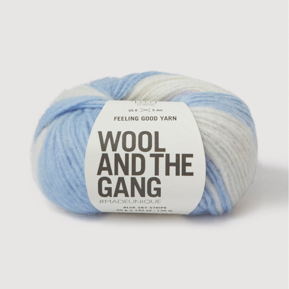 Wool and the Gang Feeling Good Stripe Yarn Wool and the Gang Blue Sky Stripe