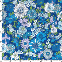 Flownny I Cotton Lawn by Kokka in Blue Fabric Kokka