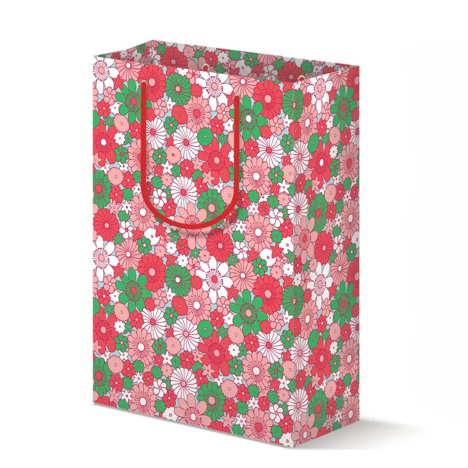 Holiday Floral Gift Bag Gift Wrap The Good Twin