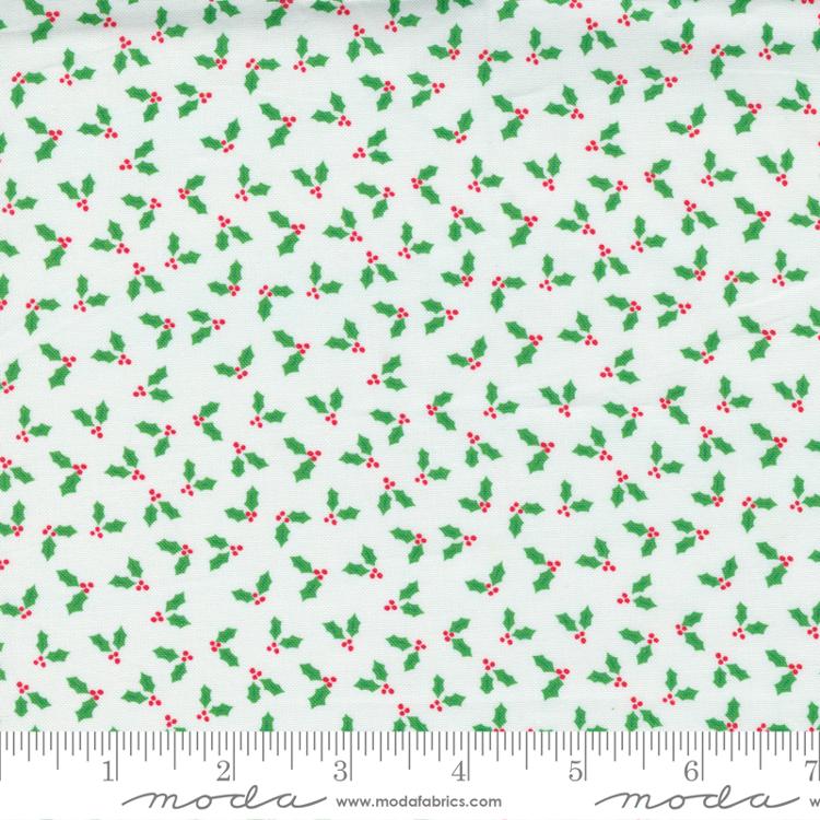 Holiday Christmas Holly by Moda in Snow