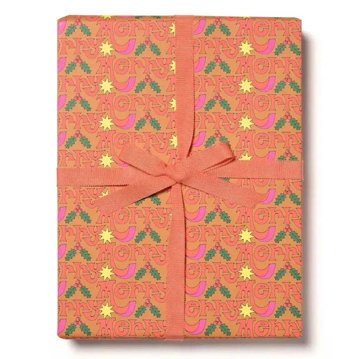 Merry Holiday Gift Wrap Roll