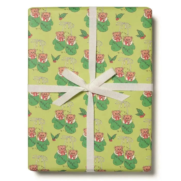 Mitten Bears Gift Wrap Roll Gift Wrap Red Cap Cards