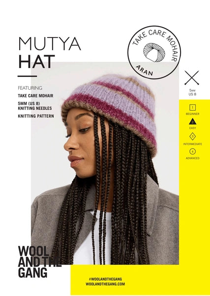 Mutya Hat in Take Care Mohair stripe