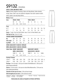 Simplicity Pattern s9132 Unisex Sleepwear Pants Pattern Simplicity