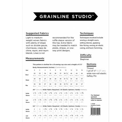 Corin Top Pattern Pattern Grainline Studio