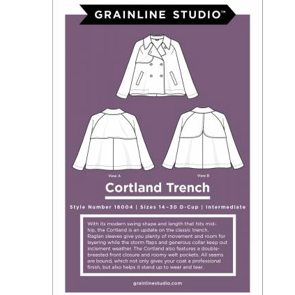 Cortland Trench Pattern Pattern Grainline Studio Size 14-30 D-Cup
