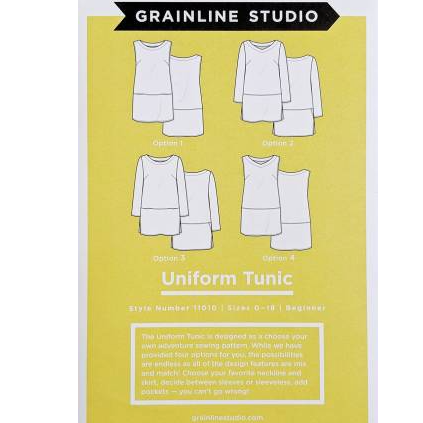 Uniform Tunic Pattern Pattern Grainline Studio Size 0-18 B-Cup