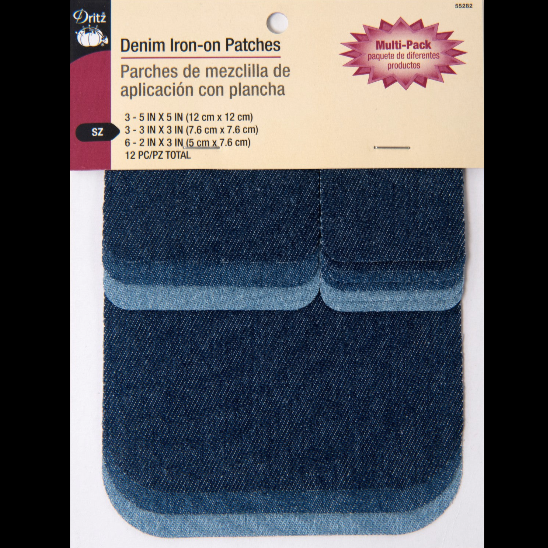 Denim Iron-on Patches - 12 Pc Notions Brooklyn Craft Company