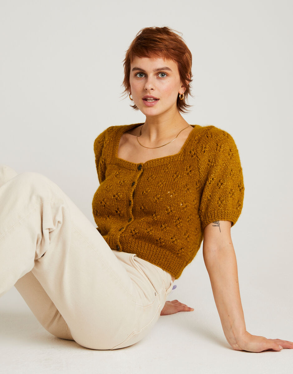 Tempo cardigan in bronzed olive