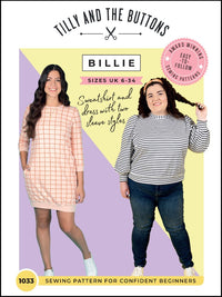 Billie Sweatshirt or Dress Pattern Pattern Tilly and the Buttons