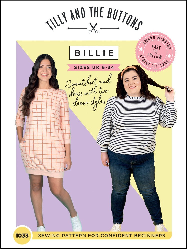 Billie Sweatshirt or Dress Pattern Pattern Tilly and the Buttons