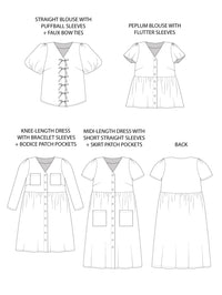 Nell Blouse and Dress Pattern Pattern Tilly and the Buttons