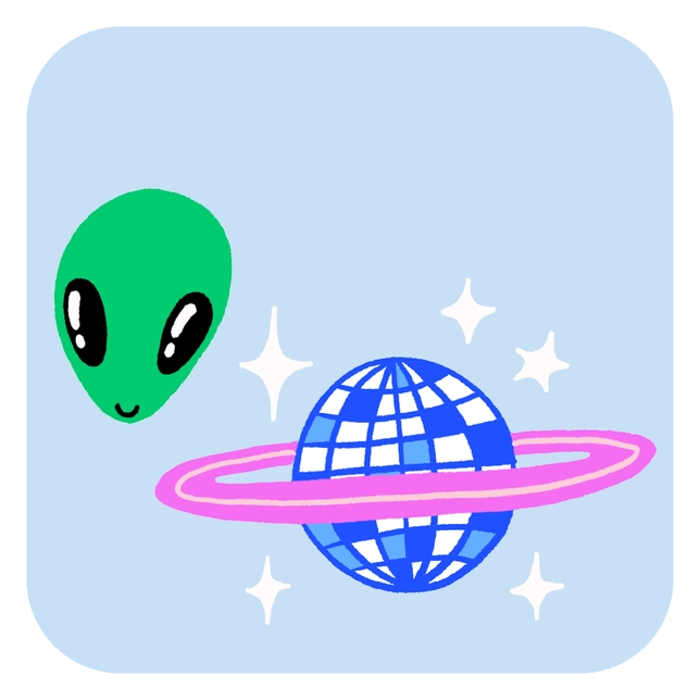 Alien Disco Buddies Iron-On Accessories Hot Dang Press