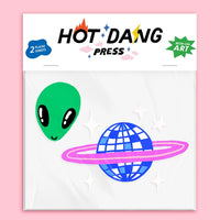 Alien Disco Buddies Iron-On Accessories Hot Dang Press