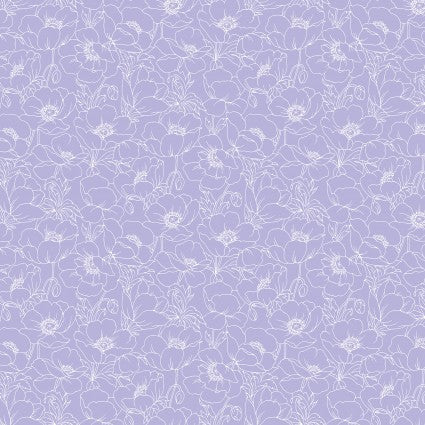 Light purple fabric with white flowers