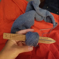 Wood winder with yarn in process