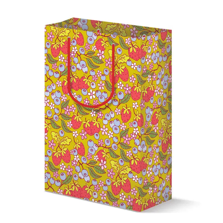 Berry printed gift bag