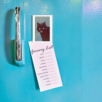 Black Cat Licking Chops Magnet