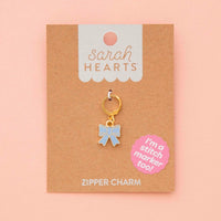 Blue bow zipper charm/stitch marker