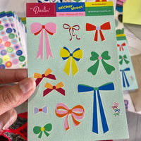 Sticker sheet with different style of bows