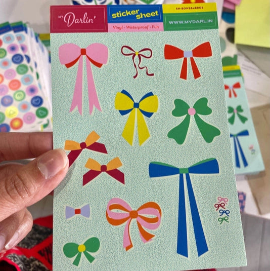 Sticker sheet with different style of bows