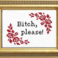 Bitch, Please! Cross Stitch Kit Kit Subversive Cross Stitch