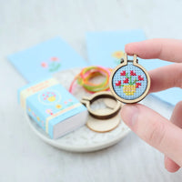 Bunch of Flowers Mini Hoop Cross Stitch Kit in A Matchbox Kit Marvling Bros Ltd